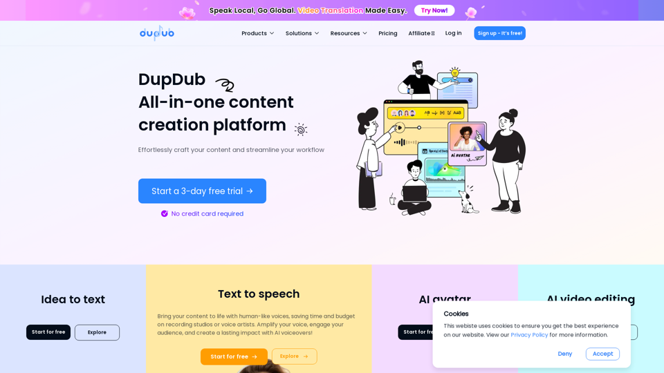 Инструменты Dupdub AI: программное обеспечение для создания контента в социальных сетях