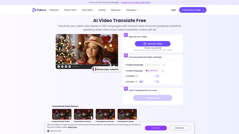 Translate Video to Any Language Online with Vidnoz AI Video Translator