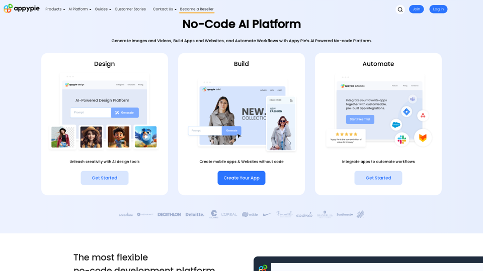 Plataforma de IA sem código - Design, Construa, Automatize | Appy Pie
