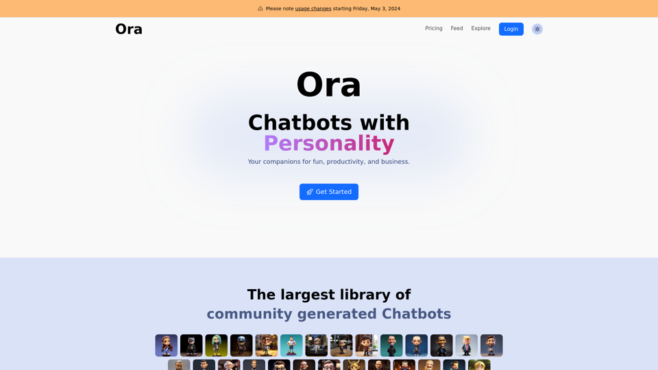 Chatbot en un clic | ora.ai