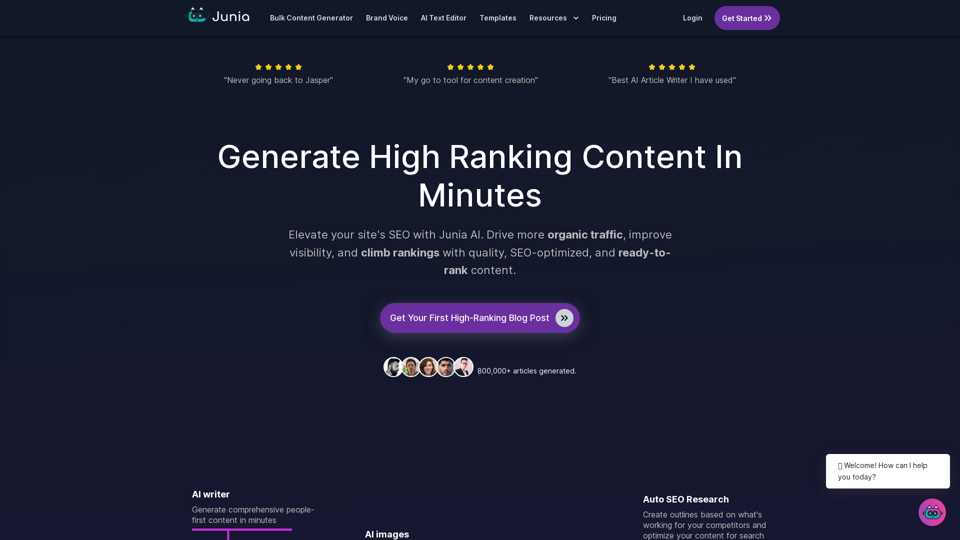 Junia AI - #1 AI Writer for SEO & Content Generation