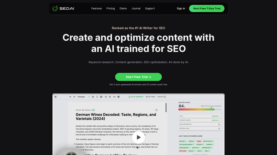 SEO.ai - The #1 AI Writer for SEO