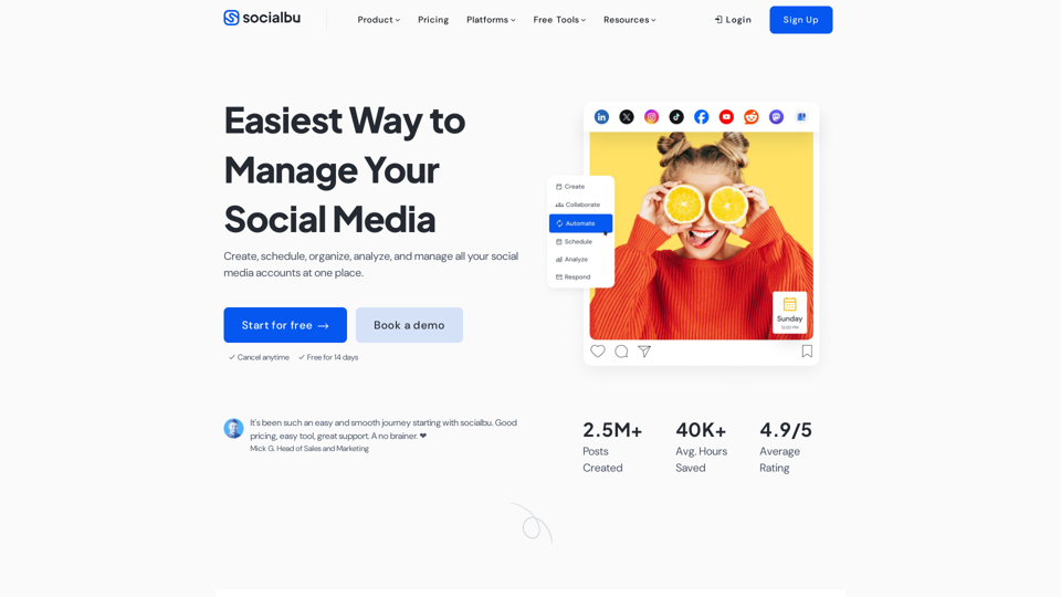 SocialBu - ソーシャルメディア管理と自動化