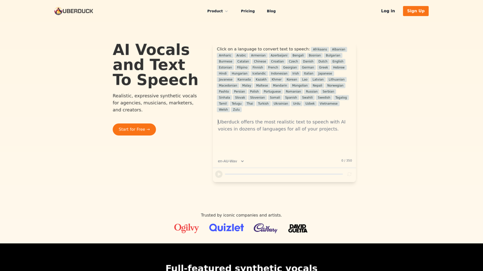 IA Vocales et Texte à la Parole | Uberduck