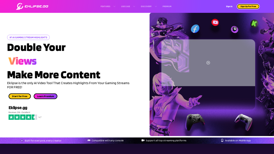Eklipse - Convert Twitch Clip To TikTok, Reels, & Shorts For Free