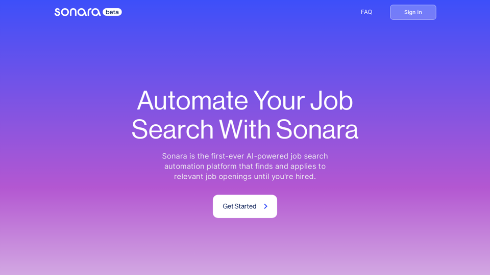 Sonara: AIを使用した自動求人検索および応募