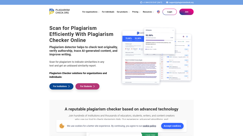 Verificador de plagio - Detector de plagio en línea 100% preciso
