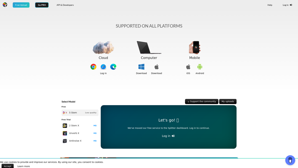 Splitter.ai - Procesamiento de audio de IA