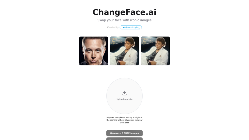 ChangeFace.ai | Troque seu rosto por imagens icônicas