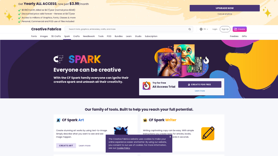 Creativefabrica.com:創造性とファブリックデザインを解放するためのAIパワードデザインツール