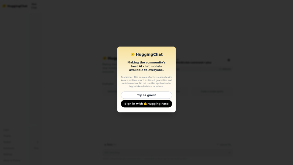 HuggingChat - AI Community and Collaboration Platform