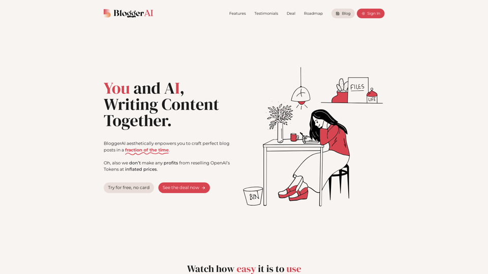 BloggerAI - Инструмент для написания контента с использованием искусственного интеллекта и платформа для блоггинга