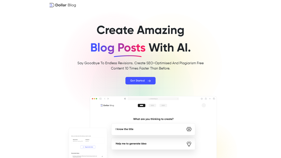 使用 Dollar Blog AI，以更快的速度创建令人惊叹的博客帖子